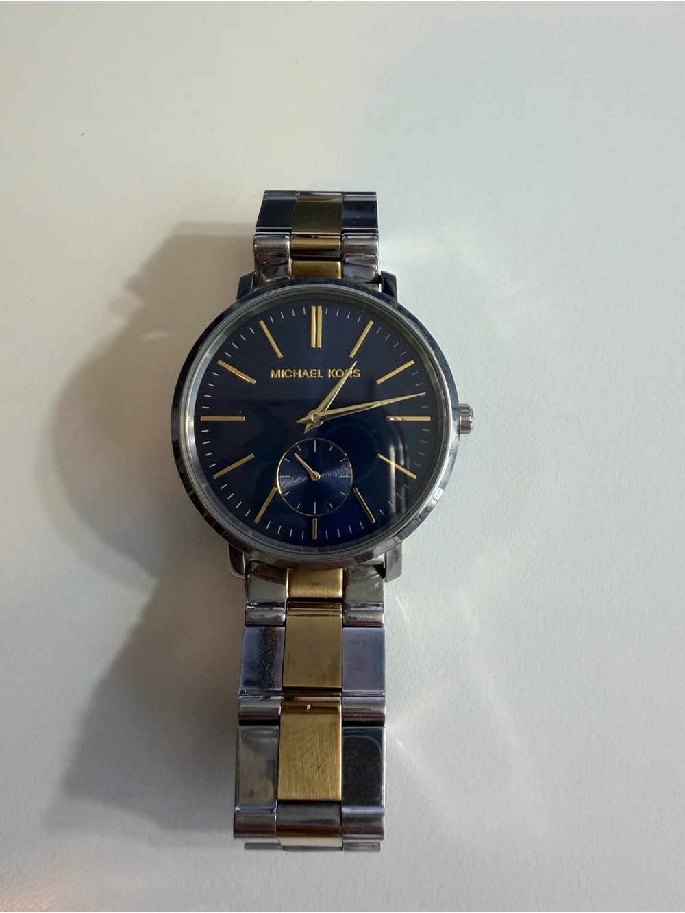 Michael Kors women’s Two-Tone Navy Dial Stainless Steel Watch